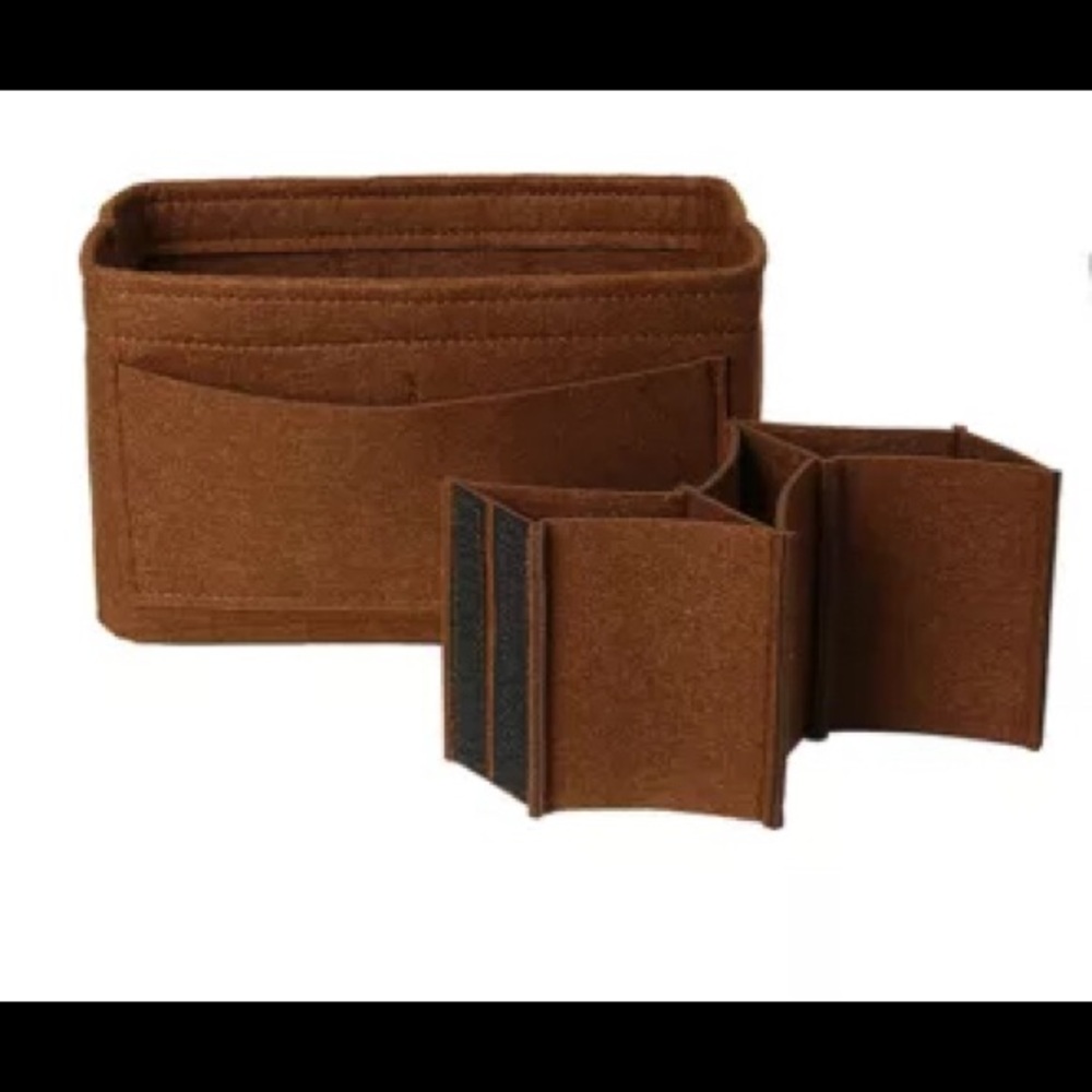 Purse tote XL Insert + 3 pocket rich + zipper compartment +key strap brown 40 GM - Picture 5 of 6
